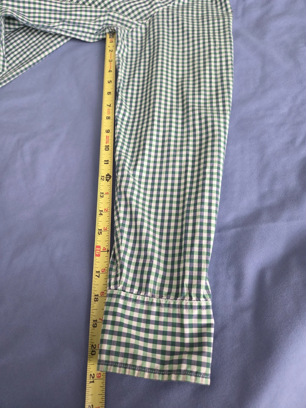 J. Crew Green and White Gingham Button-Up Shirt